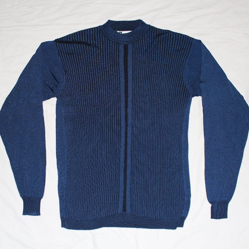 Bachrach Blue Sweater with Black Stripes Excellent condition Like New